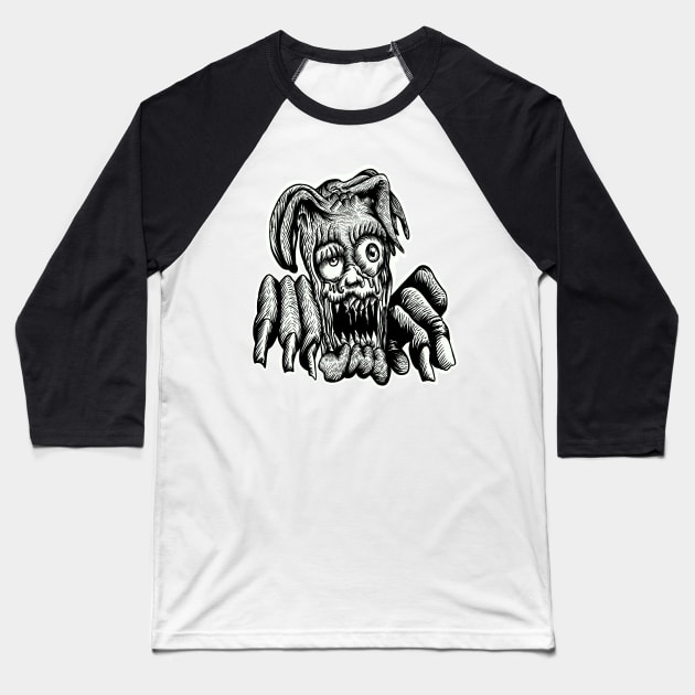 Jester tears - black and white version Baseball T-Shirt by stephenignacio